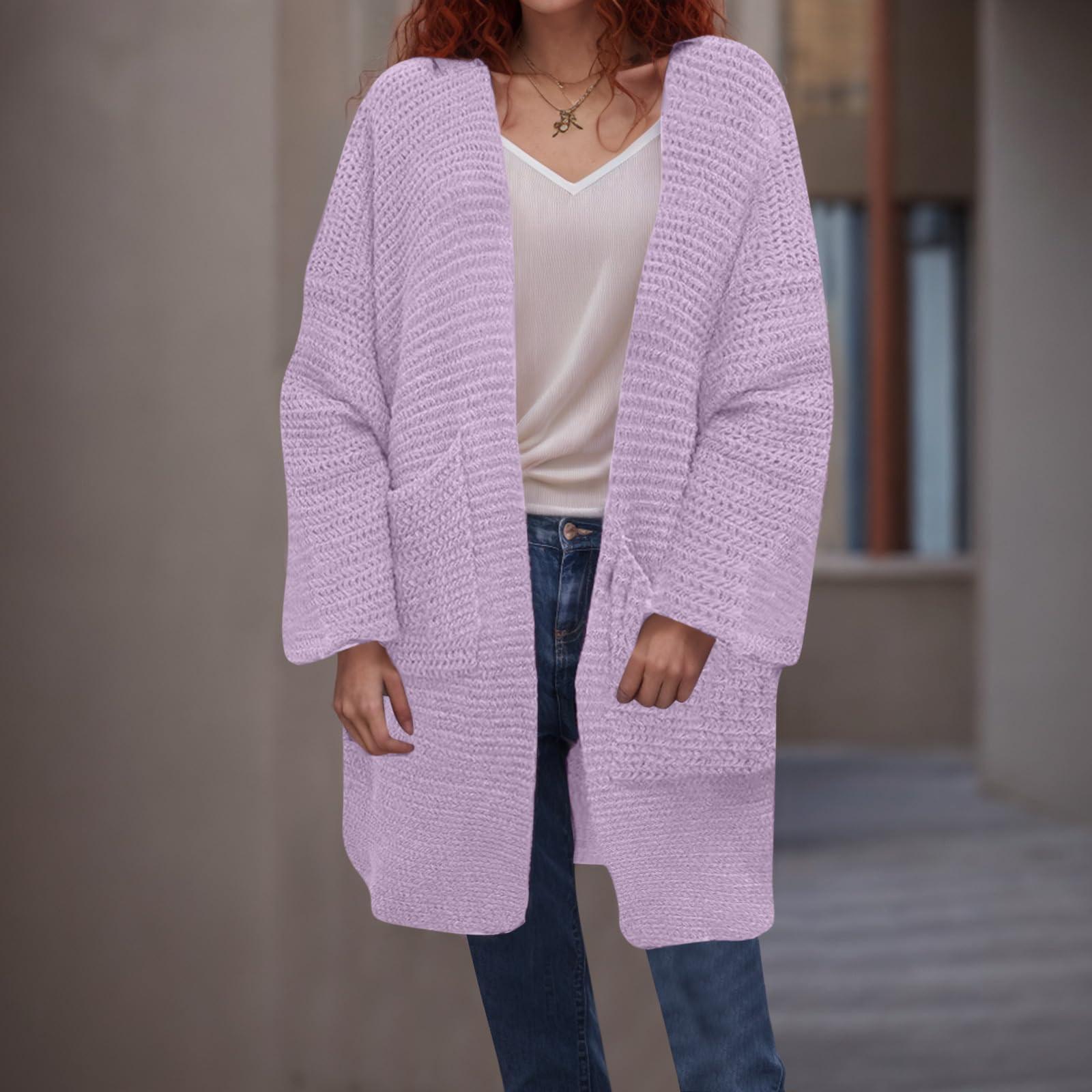 Женская мода однотонный трикотажный кардиган с V-образным вырезом и свободными карманами XL фиолетовый
Женская мода однотонный трикотажный кардиган с V-образным вырезом и свободными карманами XL фиолетовый