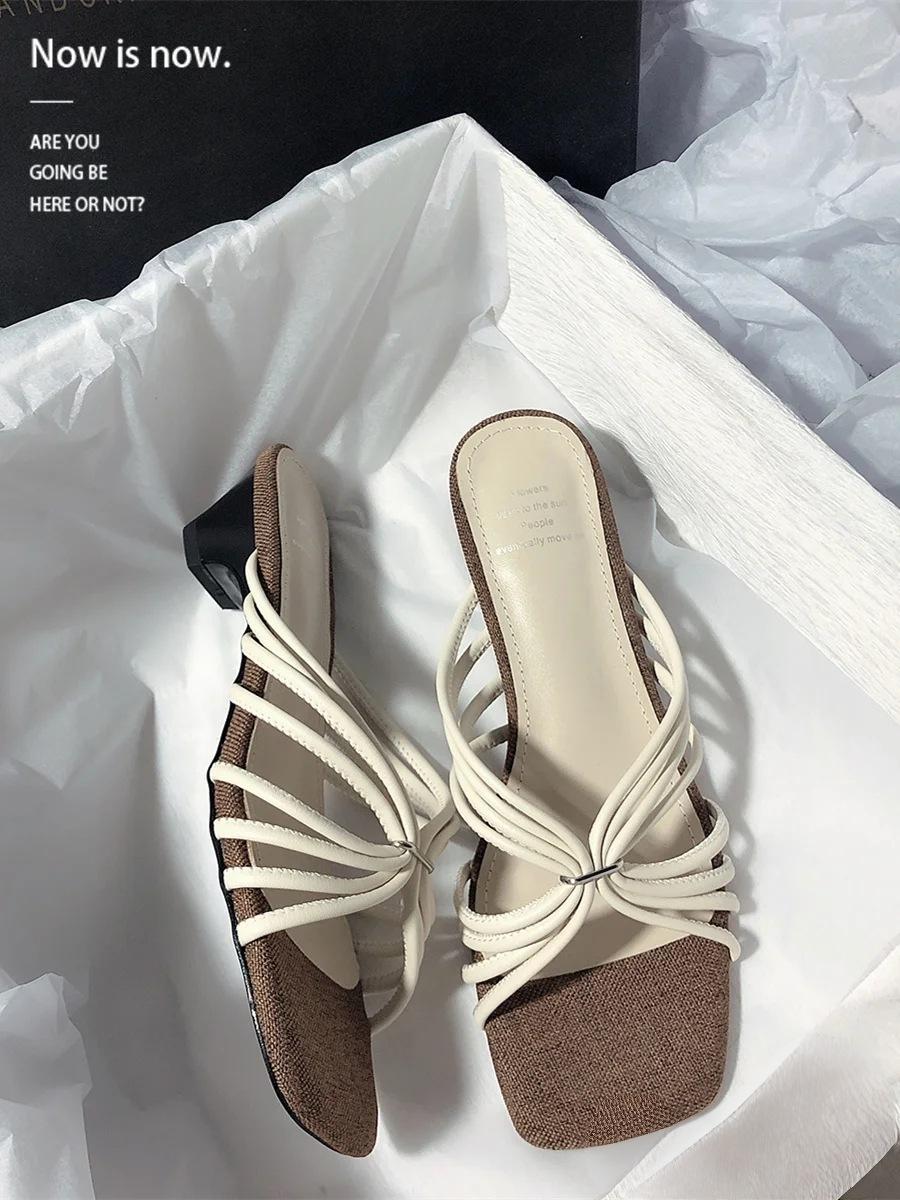 Sheepskin version~ French square head thick heel temperament one pedal open-toe fashion summer new strappy sandals 40
Sheepskin version~ French square head thick heel temperament one pedal open-toe fashion summer new strappy sandals 40