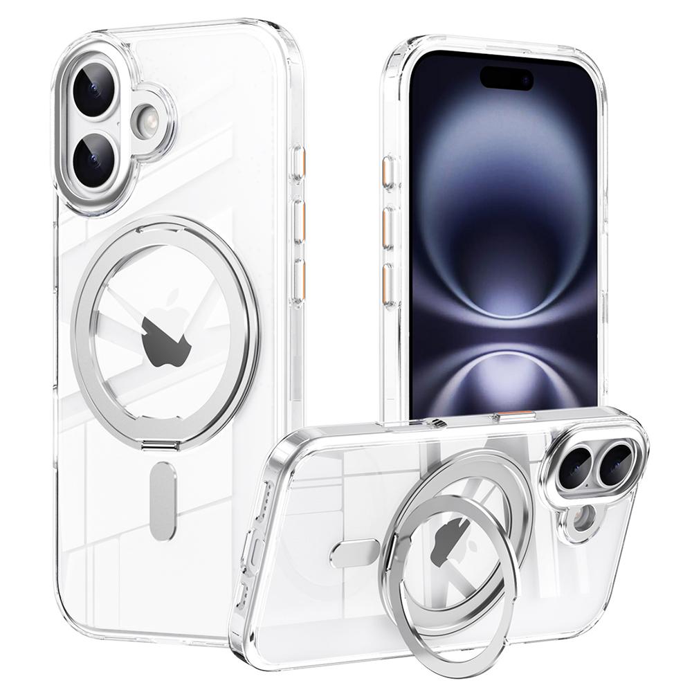 For iPhone 17 Case Compatible with MagSafe TPU+Acrylic+Metal Kickstand Matte Phone Cover Silver
For iPhone 17 Case Compatible with MagSafe TPU+Acrylic+Metal Kickstand Matte Phone Cover Silver