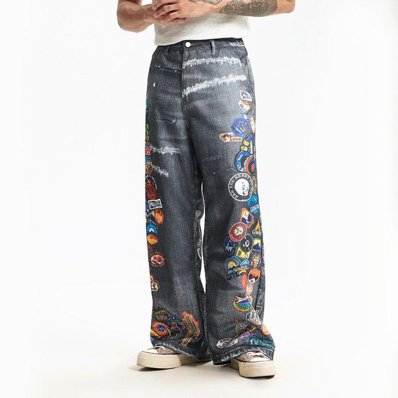 American Street Style Badge Digital Print Jeans for Men and Women 2025 Autumn Trendy Loose Casual Straight-Leg Pants Image color XL
American Street Style Badge Digital Print Jeans for Men and Women 2025 Autumn Trendy Loose Casual Straight-Leg Pants Image color XL