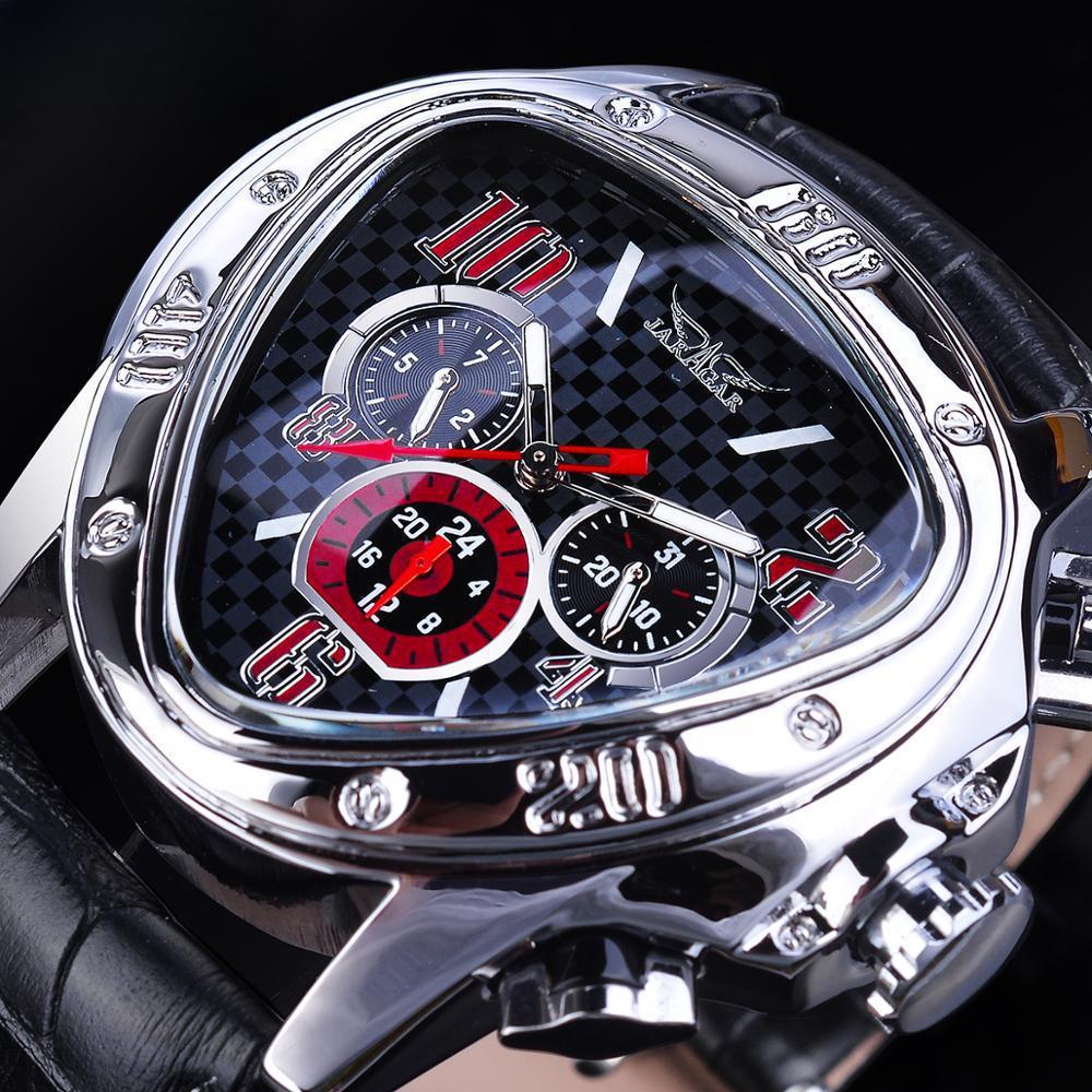 Sport Racing Design Geometric Triangle Pilot Genuine Leather Men Mechanical Watch Top Brand Luxury Automatic Wrist Watch AVE чорний
Sport Racing Design Geometric Triangle Pilot Genuine Leather Men Mechanical Watch Top Brand Luxury Automatic Wrist Watch AVE чорний