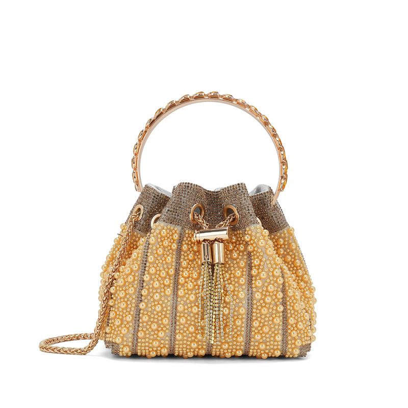 New Design Women Full Pearl Bucket Handbag Glitter Shiny Diamond Evening Clutch Bag Luxury High-end Party Dress Crossbody Bag золотой
New Design Women Full Pearl Bucket Handbag Glitter Shiny Diamond Evening Clutch Bag Luxury High-end Party Dress Crossbody Bag золотой