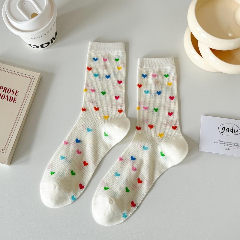 Summer Thin Mesh Hollow Women S Socks Dopamine Girls Medium Cotton Socks Fungus Edge Polka Dot Love Socks One size
Summer Thin Mesh Hollow Women S Socks Dopamine Girls Medium Cotton Socks Fungus Edge Polka Dot Love Socks One size