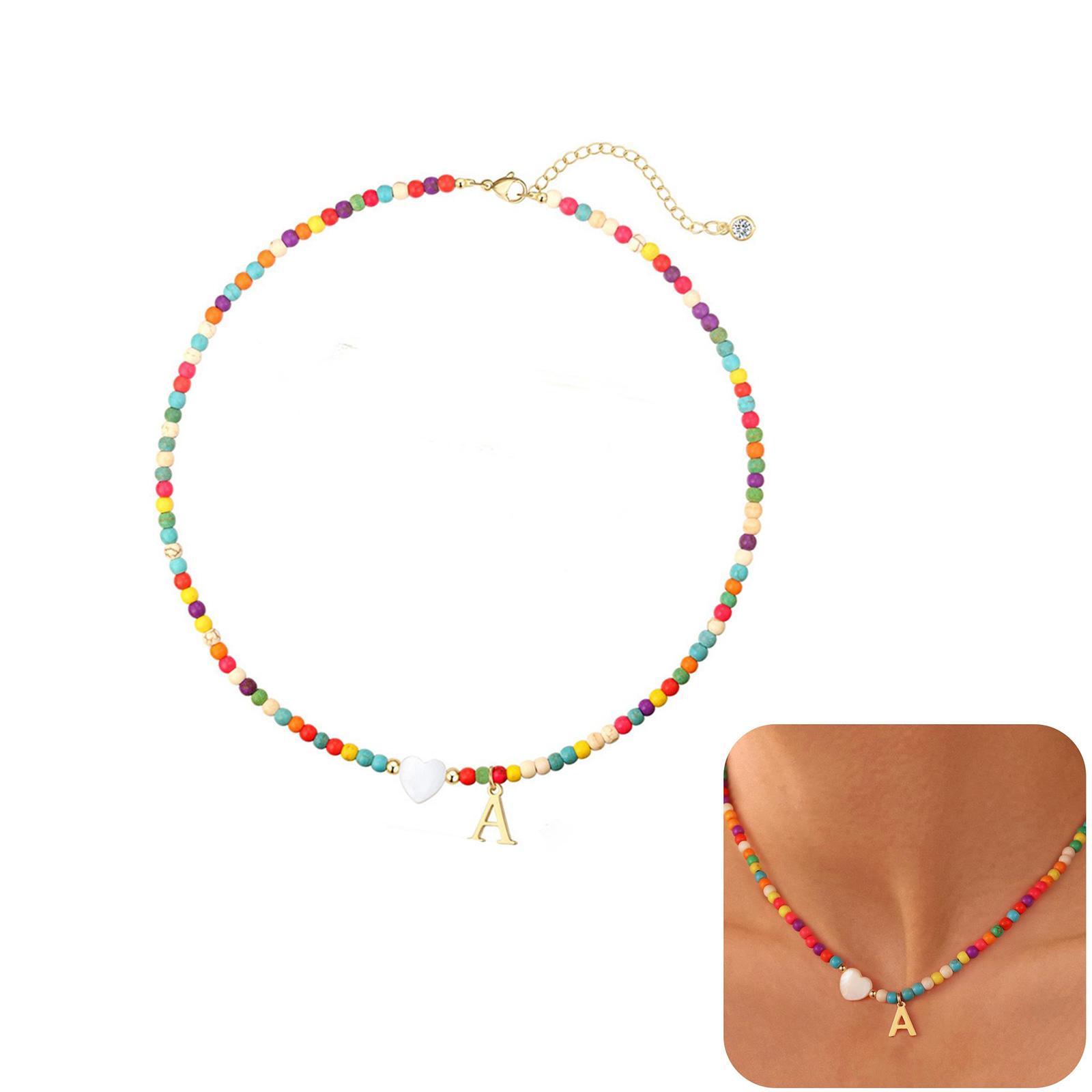 Colorful Letter Necklace Trendy Beach Jewelry For Women Delicate Handcrafted Beaded Choker With Shell And Stone Details G
Colorful Letter Necklace Trendy Beach Jewelry For Women Delicate Handcrafted Beaded Choker With Shell And Stone Details G