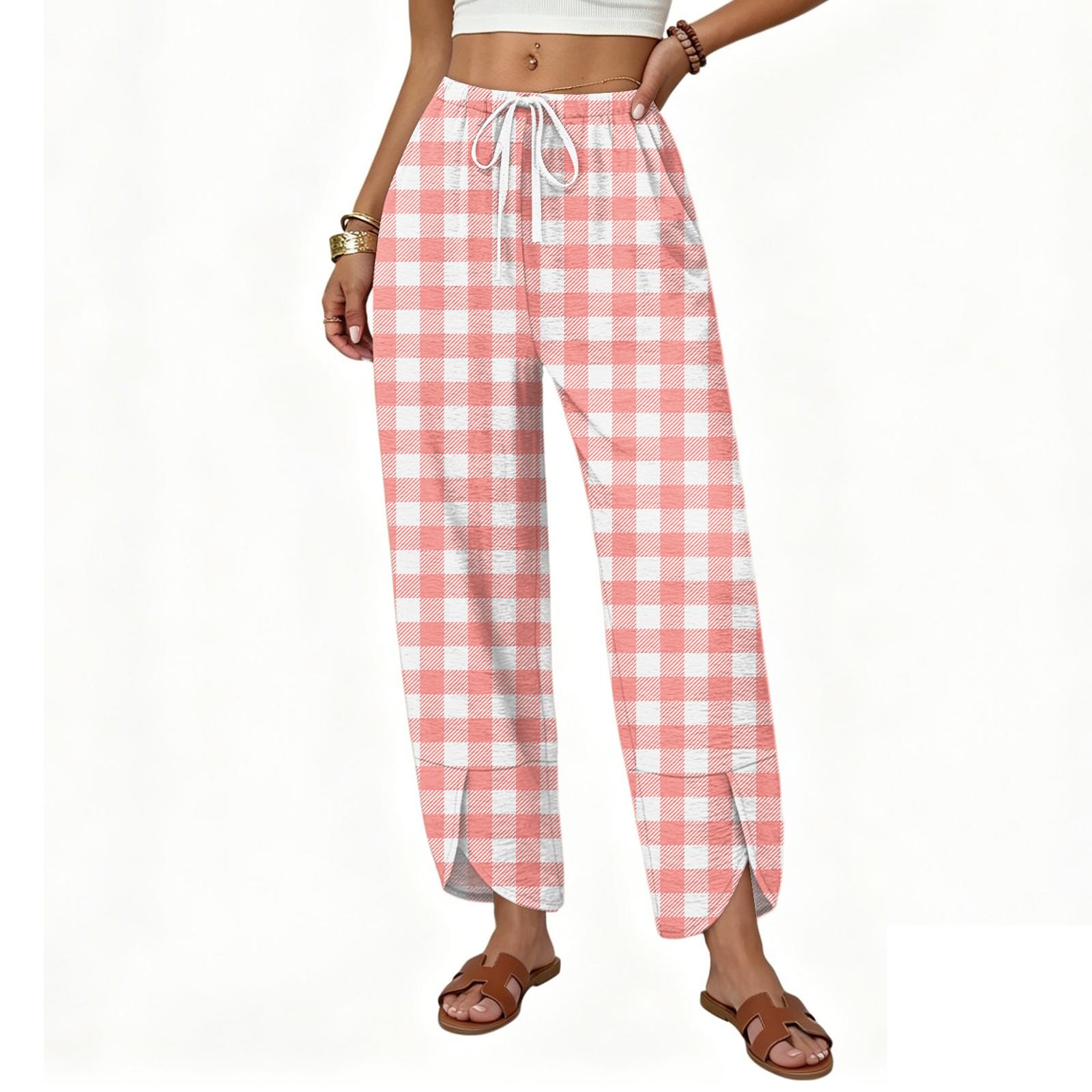 Women’s Loose Fit Drawstring Waist Plaid Print Casual Wide Leg Pants with Pockets for Daily Wear S кавун червоний колір
Women’s Loose Fit Drawstring Waist Plaid Print Casual Wide Leg Pants with Pockets for Daily Wear S кавун червоний колір