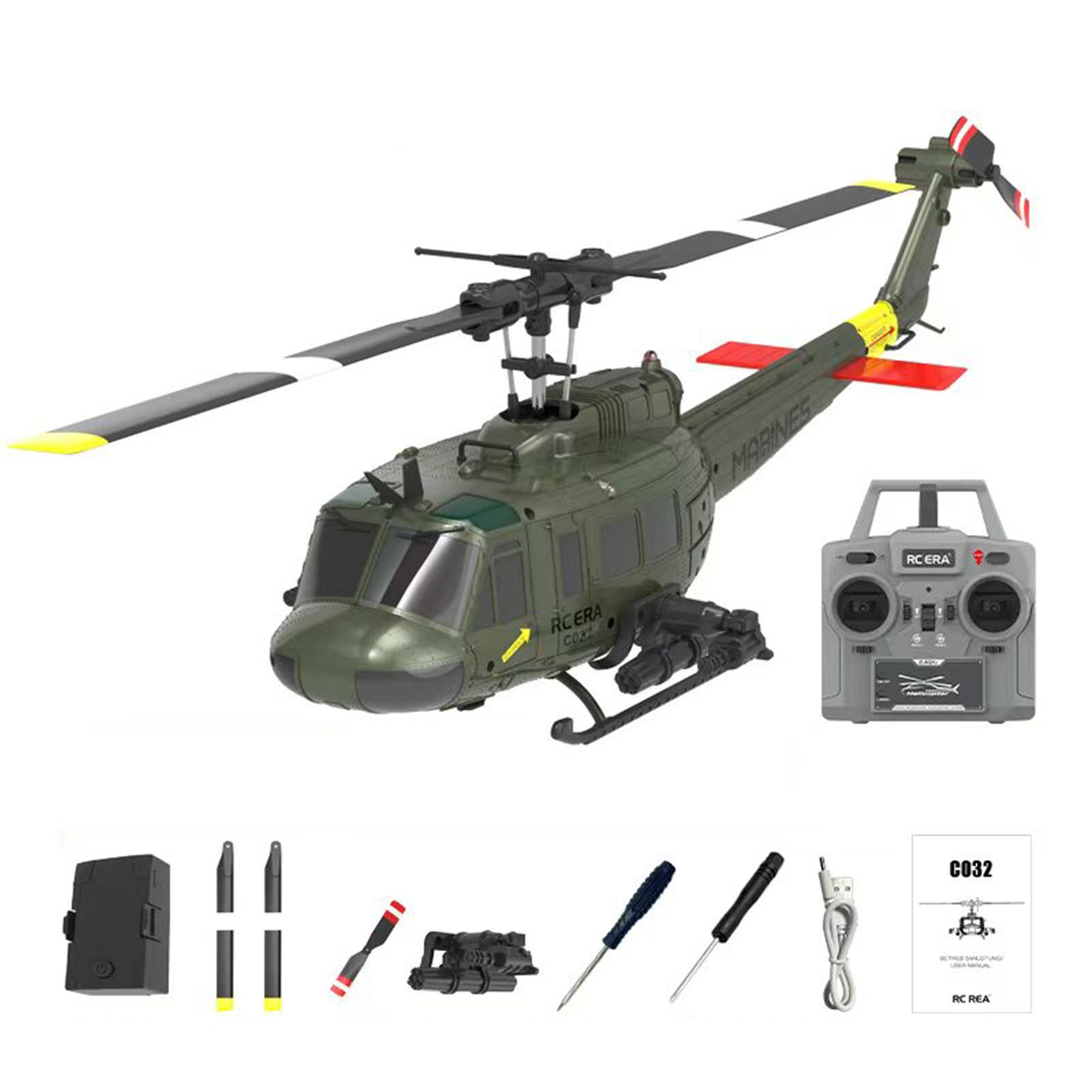 Радіокерований вертоліт C032 Huey UH1 6-канальний безколекторний вільний політ без елеронів симуляція трюків електрична модель літального апарату з дистанційним керуванням
Радіокерований вертоліт C032 Huey UH1 6-канальний безколекторний вільний політ без елеронів симуляція трюків електрична модель літального апарату з дистанційним керуванням