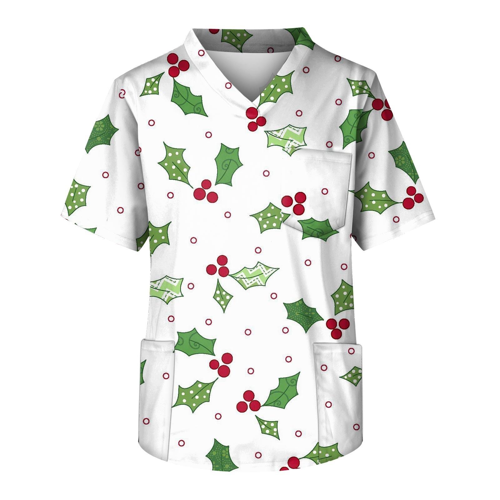 Men s Short Sleeve V Neck Christmas Print Chest Pocket Carer Top M зелений
Men s Short Sleeve V Neck Christmas Print Chest Pocket Carer Top M зелений