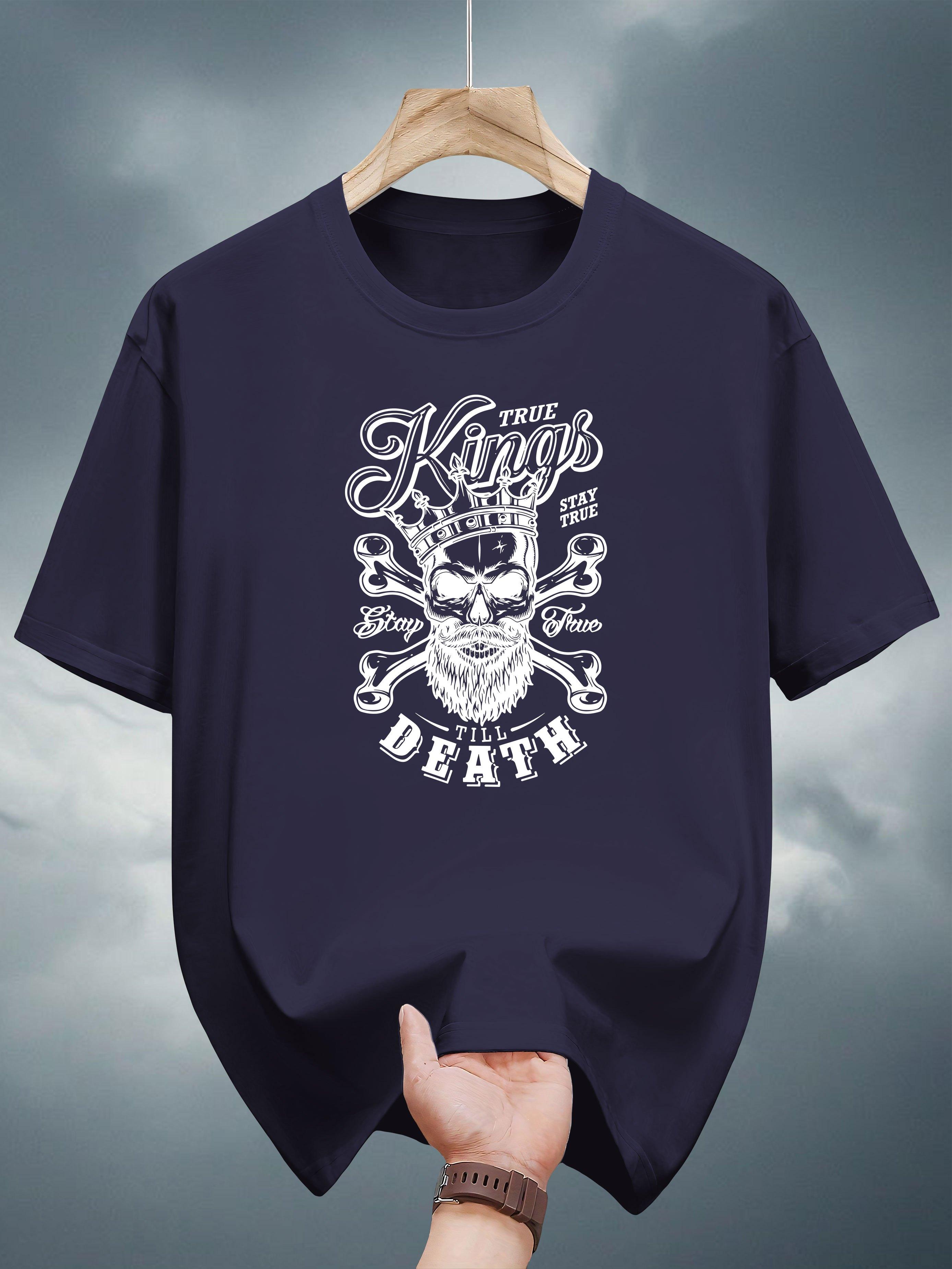 Graphic T-shirt - Navy Blue Skull & Crossbones Print with We Are The Kings Design XXXL
Graphic T-shirt - Navy Blue Skull & Crossbones Print with We Are The Kings Design XXXL