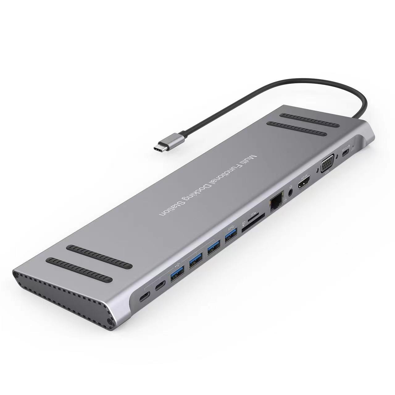Док-станция 13 в 1 USB C, сетевой концентратор с HDMI VGA PD 3.0 USB C, гигабитная подставка для ноутбука 10/100M для MacBook iPad Surface pro
Док-станция 13 в 1 USB C, сетевой концентратор с HDMI VGA PD 3.0 USB C, гигабитная подставка для ноутбука 10/100M для MacBook iPad Surface pro