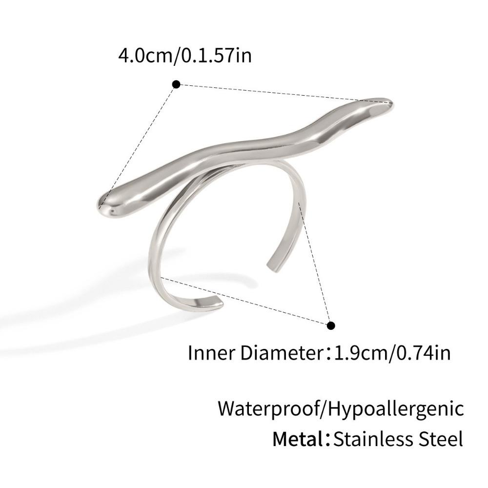 Stainless Steel Wavy Line Ring Waterproof Simple Design Personality Ring 18k Gold Plated Fashionable Accessory Minimalist Ring срібний
Stainless Steel Wavy Line Ring Waterproof Simple Design Personality Ring 18k Gold Plated Fashionable Accessory Minimalist Ring срібний