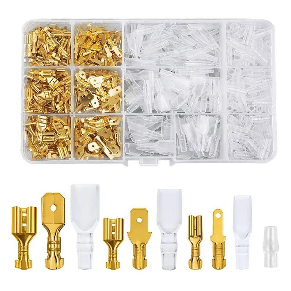 Gold Silver Crimp Terminal Insulating Male Female Pair Terminal Docking Terminal 270pcs Gold
Gold Silver Crimp Terminal Insulating Male Female Pair Terminal Docking Terminal 270pcs Gold