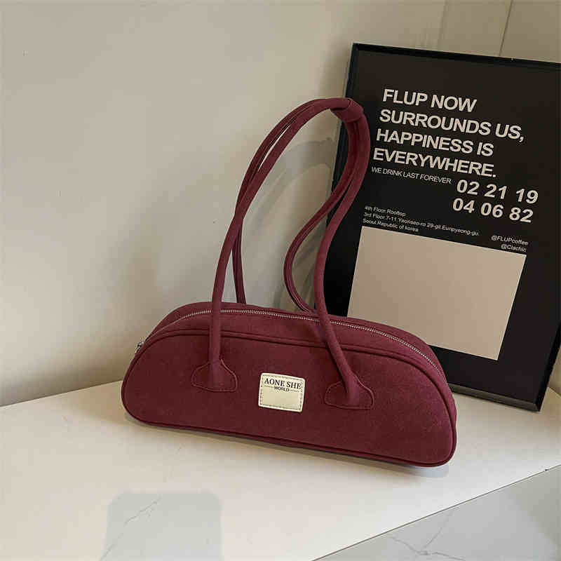 Осенняя сумка через плечо Maillard, женская винтажная сумка из искусственной замши с застежкой-молнией, модная коричневая женская сумка для поездок на работу