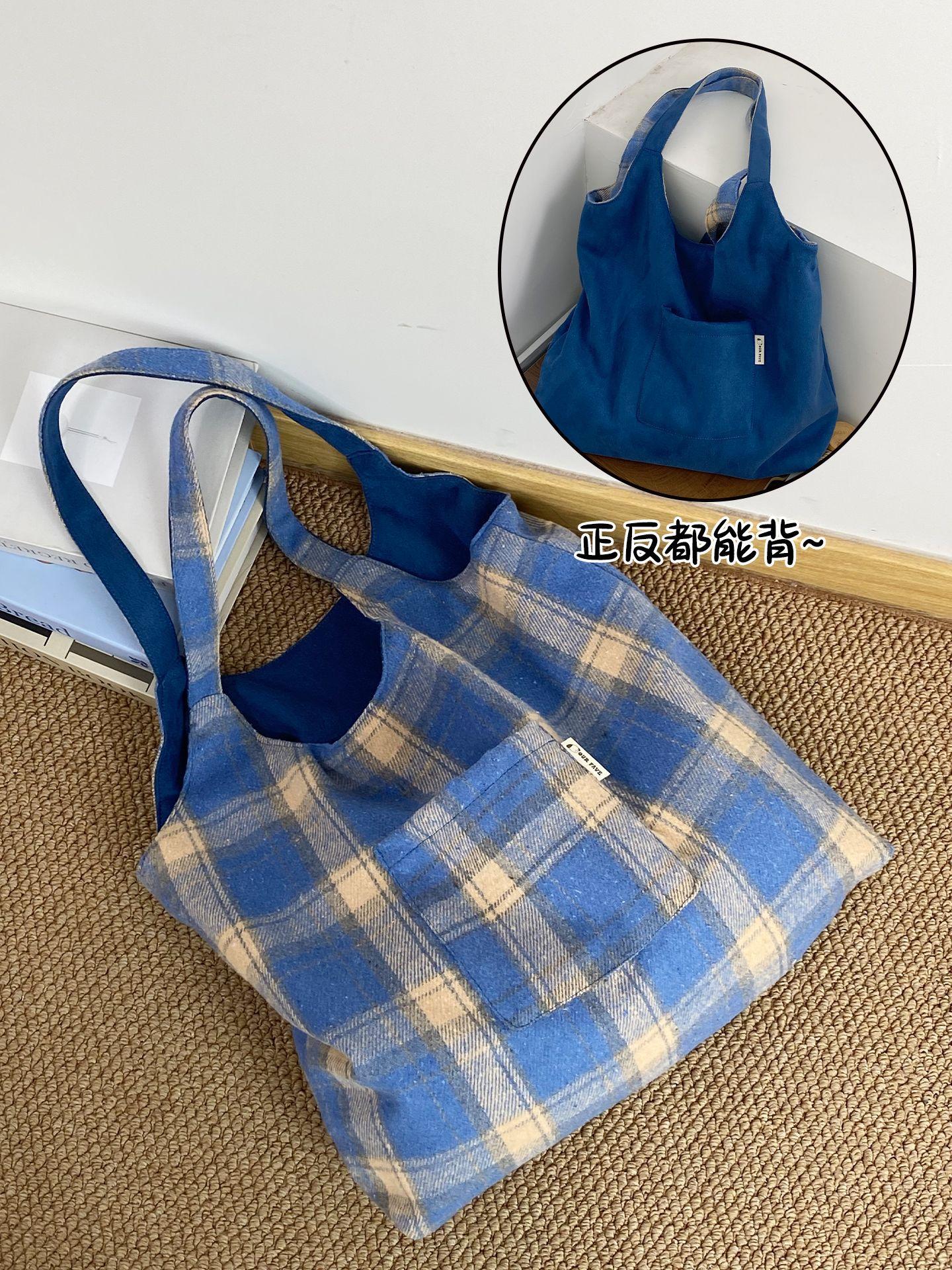 Vintage Ctrast Color Plaid Women Woolen Shoulder Bag Suede Double-Sided Ladies Large Capacity Tote Portable Girls Vest Handbag синій
Vintage Ctrast Color Plaid Women Woolen Shoulder Bag Suede Double-Sided Ladies Large Capacity Tote Portable Girls Vest Handbag синій