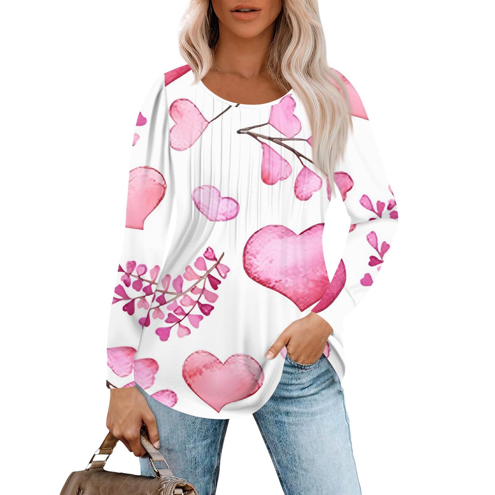 Женская модная повседневная плиссированная футболка с круглым вырезом и принтом в виде сердца ко Дню святого Валентина с длинными рукавами M
Женская модная повседневная плиссированная футболка с круглым вырезом и принтом в виде сердца ко Дню святого Валентина с длинными рукавами M