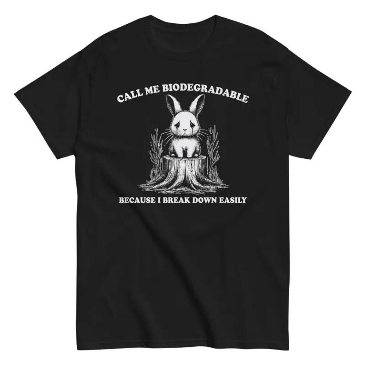 Biodegradable Sad Rabbit Cotton T Shirt Cute S чёрный
Biodegradable Sad Rabbit Cotton T Shirt Cute S чёрный