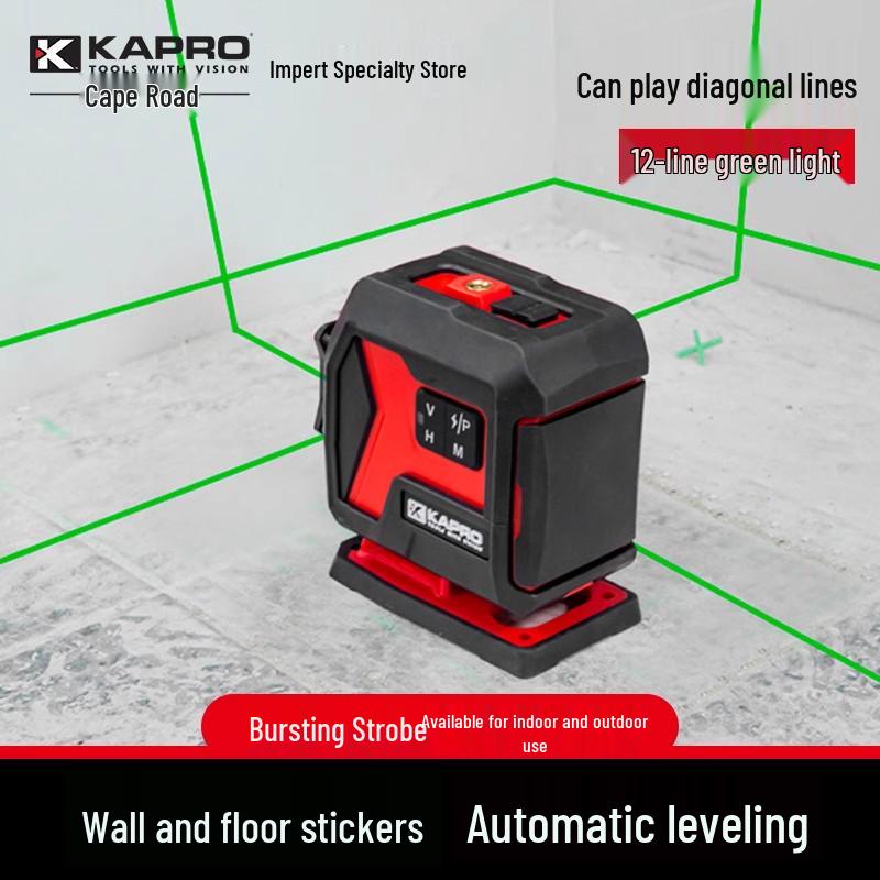 12-Line Kapro 3D Green Laser Level, High-Precision Infrared 956G
12-Line Kapro 3D Green Laser Level, High-Precision Infrared 956G