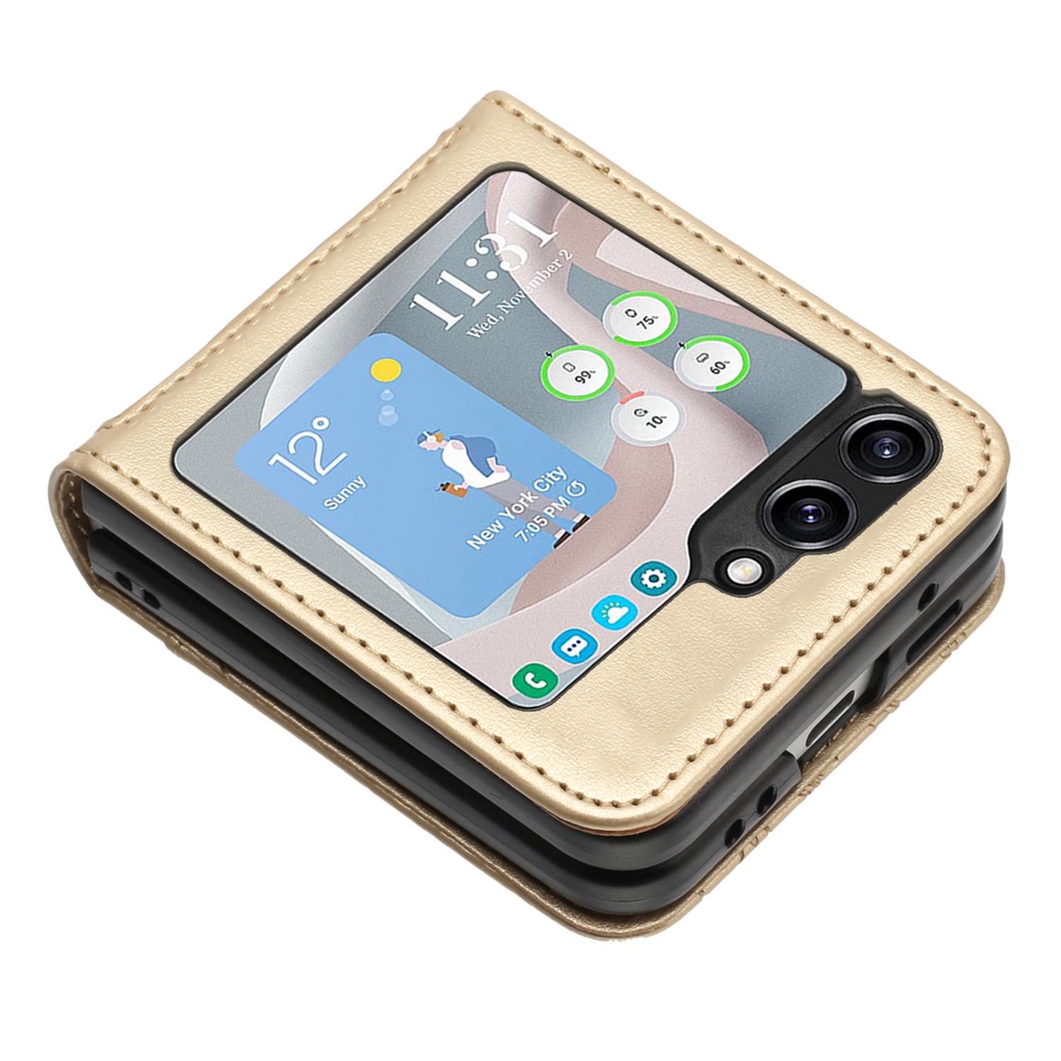 For Samsung Galaxy Z Flip5 5G Phone Case Imprinted Butterflies PU Leather Coated PC Cover Gold
For Samsung Galaxy Z Flip5 5G Phone Case Imprinted Butterflies PU Leather Coated PC Cover Gold