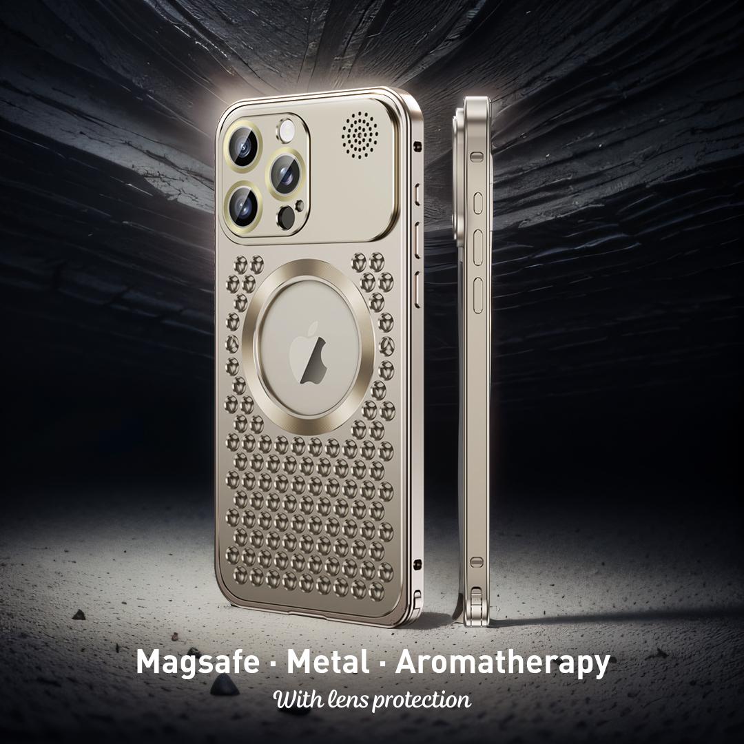 Магнитный металлический чехол Magsafe для телефона с рассеиванием тепла для iPhone 12 13 14 15 Pro Max 15Plus, съемный пленочный чехол для ароматерапии For iPhone 15
Магнитный металлический чехол Magsafe для телефона с рассеиванием тепла для iPhone 12 13 14 15 Pro Max 15Plus, съемный пленочный чехол для ароматерапии For iPhone 15