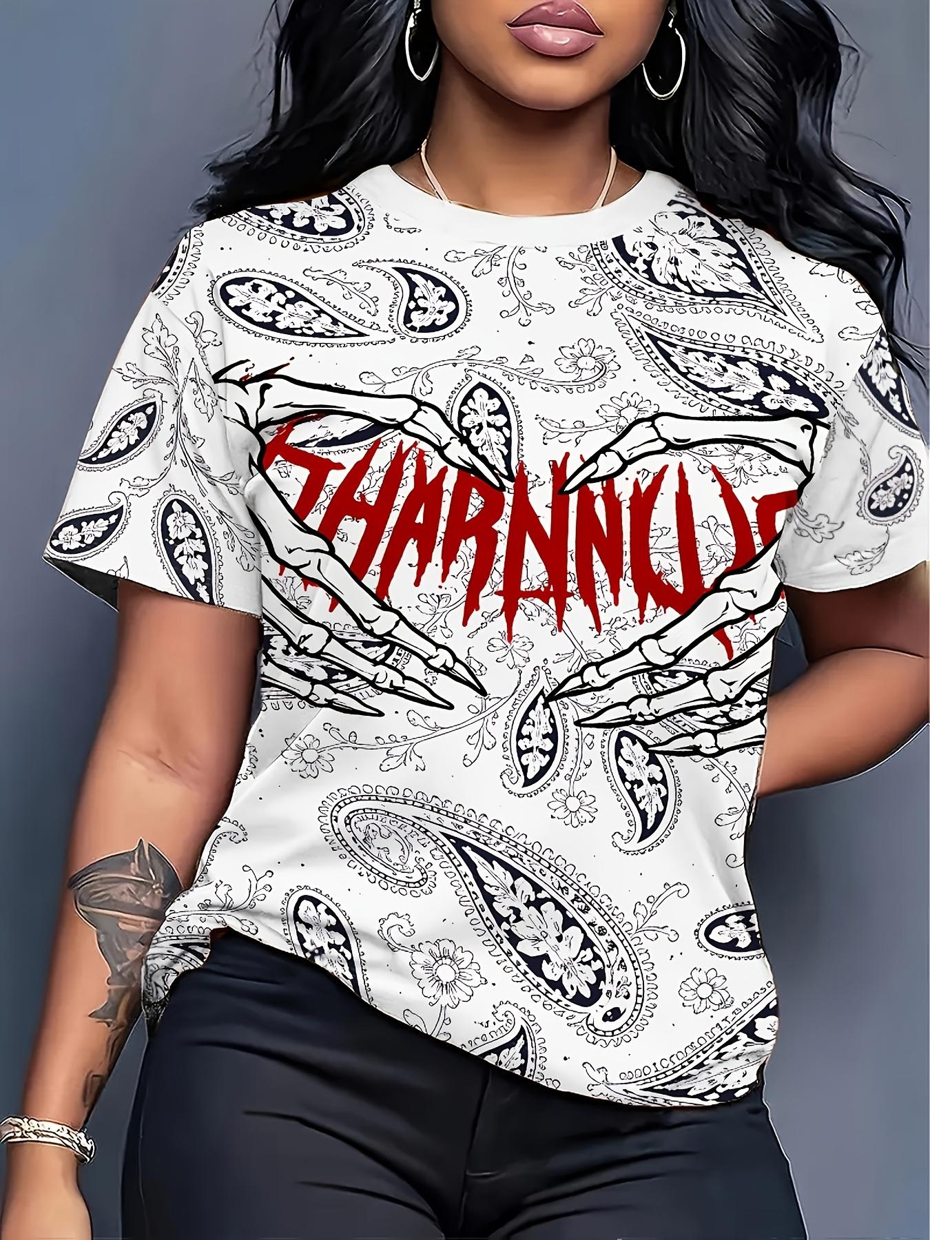 Paisley Print ;THARANNC; Gothic Style Loose-fitting Women s Summer T-shirt- Y2K Rock Style Street Short-sleeve Shirt. Featuring a Metal Band-inspired 3XL дубильная кора
Paisley Print ;THARANNC; Gothic Style Loose-fitting Women s Summer T-shirt- Y2K Rock Style Street Short-sleeve Shirt. Featuring a Metal Band-inspired 3XL дубильная кора