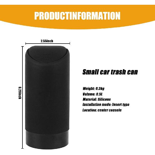 1 Pack Car Trash Can, 2.5In x 6.2In Soft Silicone Portable Vehicle Trash Cup with Lid, Universal Embedded Waterproof Automotive Trash Storage
1 Pack Car Trash Can, 2.5In x 6.2In Soft Silicone Portable Vehicle Trash Cup with Lid, Universal Embedded Waterproof Automotive Trash Storage
