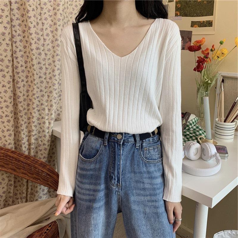 Женские повседневные топы однотонные футболки с длинным рукавом вязаный свитер женские блузки с глубоким V-образным вырезом облегающие вязаные пуловеры One size белый
Женские повседневные топы однотонные футболки с длинным рукавом вязаный свитер женские блузки с глубоким V-образным вырезом облегающие вязаные пуловеры One size белый