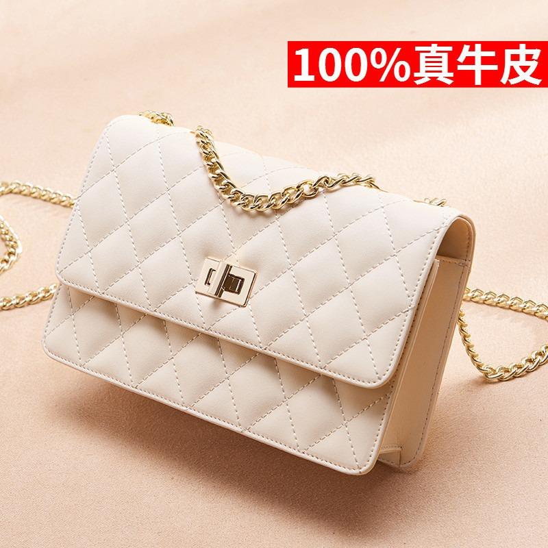 Новая модная универсальная сумка-мессенджер, маленькая квадратная сумка с замком, кожаная женская сумка, сумка на цепочке с ромбами