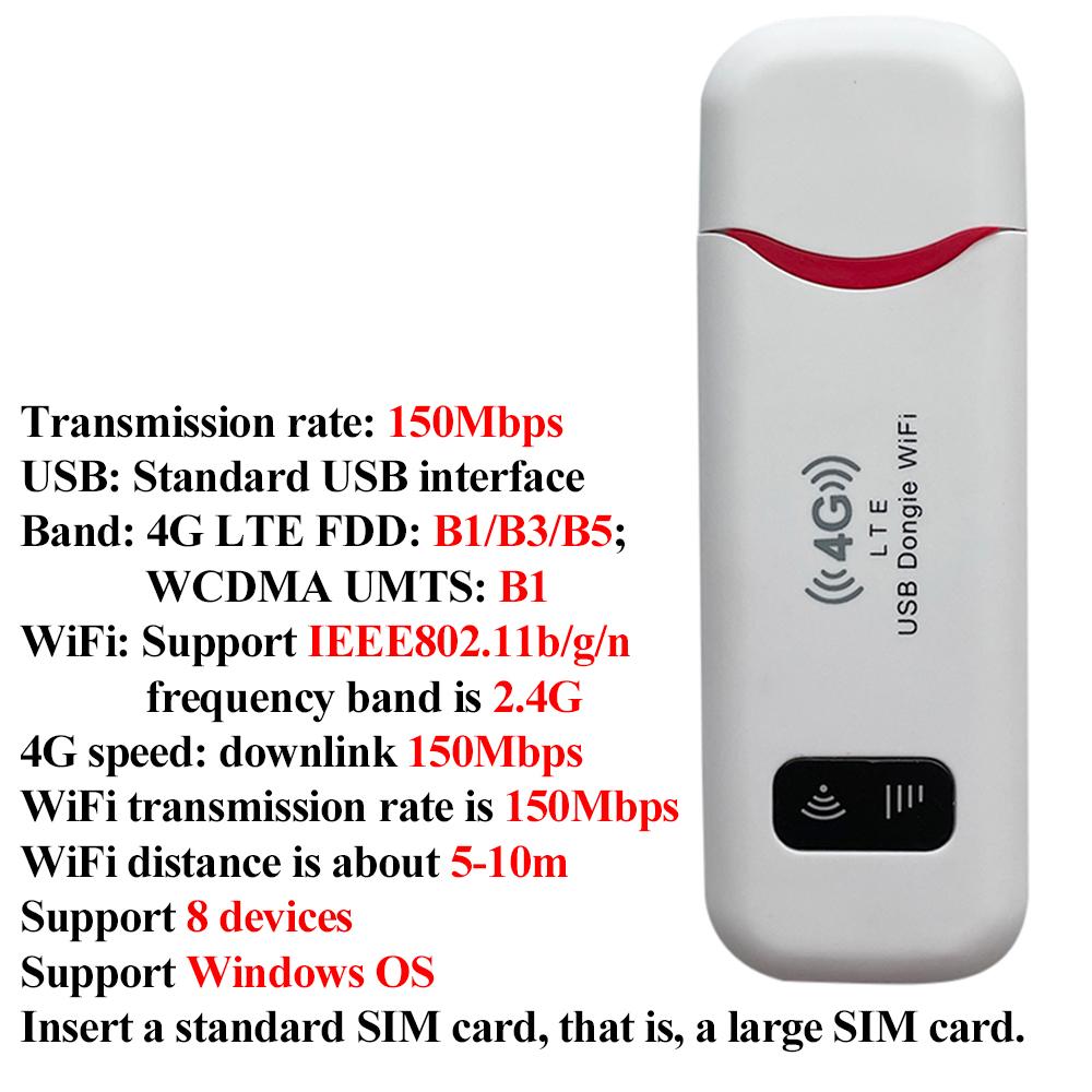 LDW931 4G LTE WiFi Router 150Mbps Wireless USB Dongle USB Modem Stick with Sim Card WiFi Adapter Portable Mobile Broadband
LDW931 4G LTE WiFi Router 150Mbps Wireless USB Dongle USB Modem Stick with Sim Card WiFi Adapter Portable Mobile Broadband