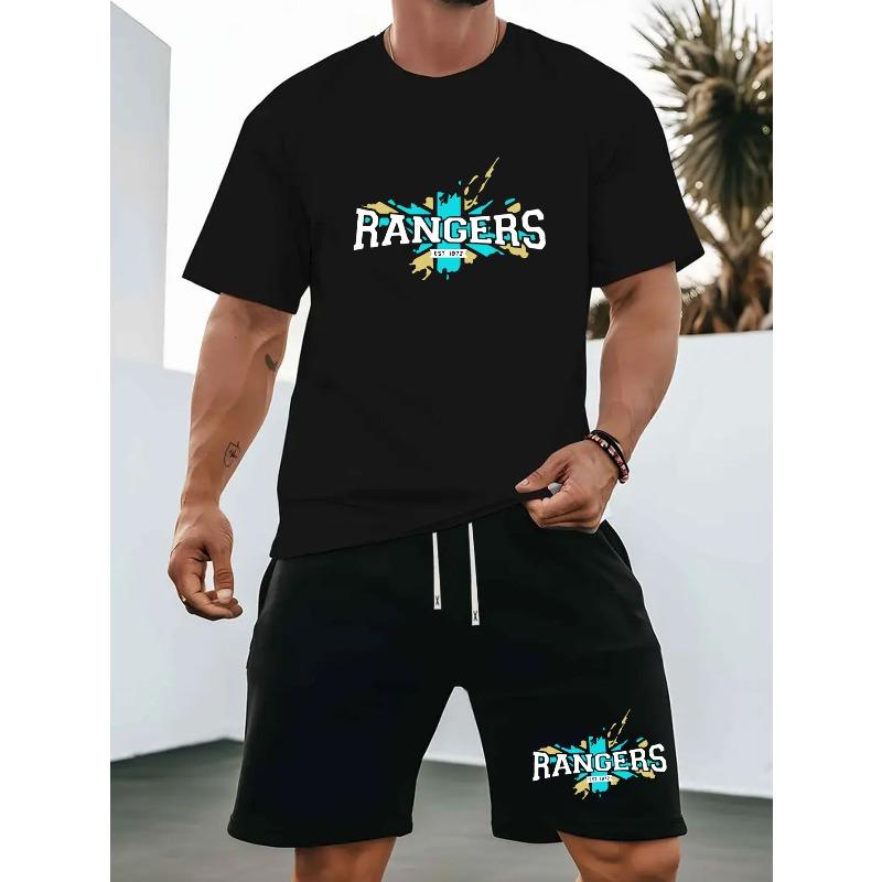 European Size Men S Sports Casual Short-Sleeve T-Shirt And Features Knitted Fabric for a Cool And Comfortable Feel, Adorned with The Rangers Team 4XL чорний
European Size Men S Sports Casual Short-Sleeve T-Shirt And Features Knitted Fabric for a Cool And Comfortable Feel, Adorned with The Rangers Team 4XL чорний