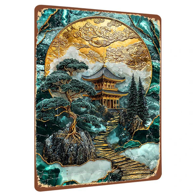 Oriental Zen Golden Pavilion Landscape Metal Wall Art Chinese Style Home Decor for Living Room 20x30cm(7.8x11.8inch)
Oriental Zen Golden Pavilion Landscape Metal Wall Art Chinese Style Home Decor for Living Room 20x30cm(7.8x11.8inch)