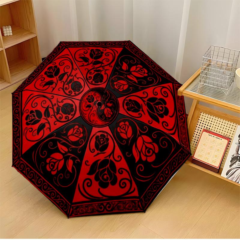 Red Roses with Green Leaves Theme Automatic Umbrella Compact 8-Rib Design Sturdy Construction Durable Umbrella Stylish Accessory
Red Roses with Green Leaves Theme Automatic Umbrella Compact 8-Rib Design Sturdy Construction Durable Umbrella Stylish Accessory