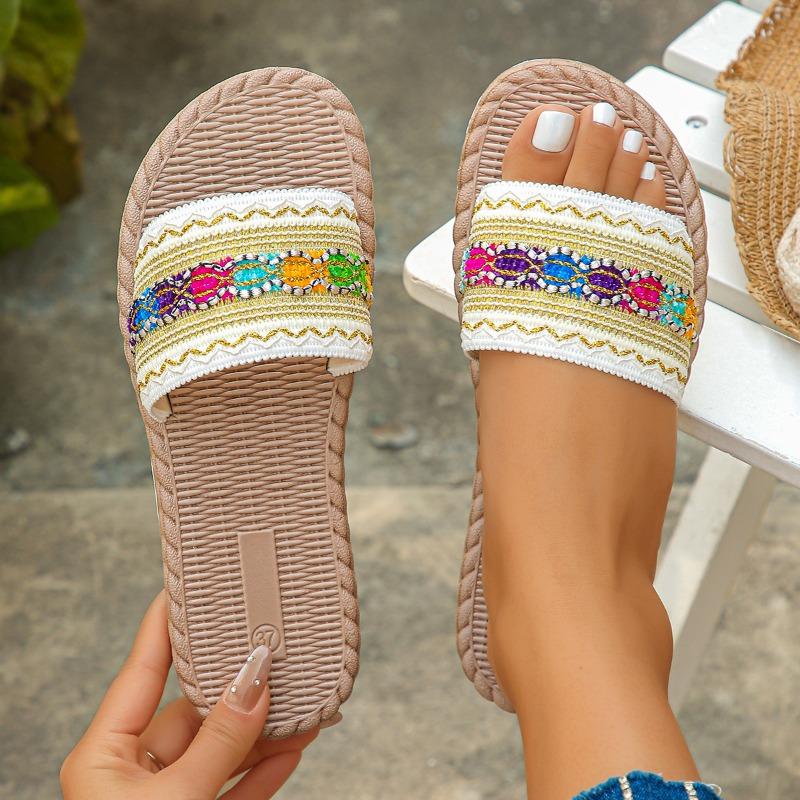 Summer thick-soled large-size shoes casual one-word flat-bottom cool slippers hemp rope bottom open-toe one-word drag 35
Summer thick-soled large-size shoes casual one-word flat-bottom cool slippers hemp rope bottom open-toe one-word drag 35