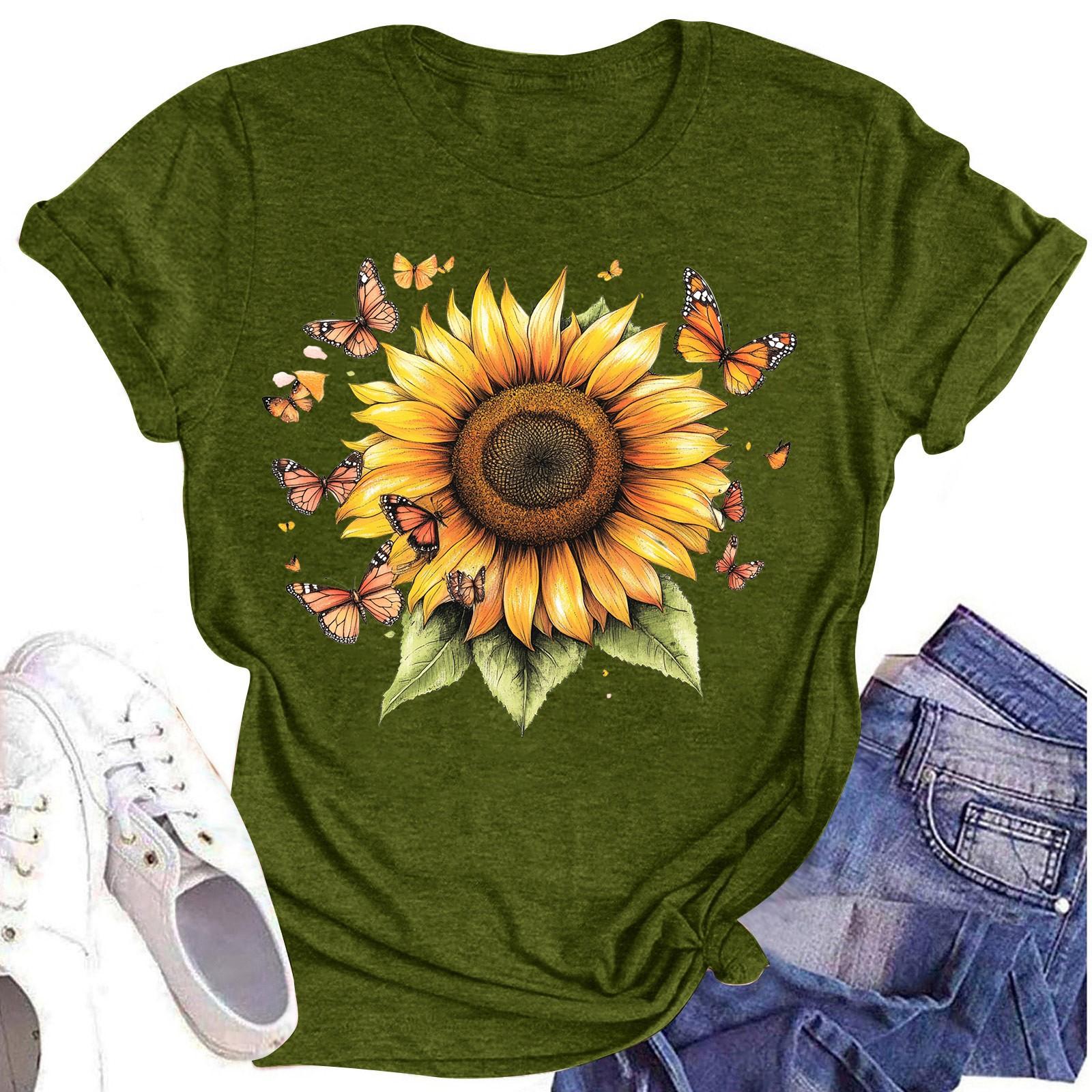 Женская повседневная футболка с круглым вырезом и цветочным принтом, короткий рукав L армия зеленый
Женская повседневная футболка с круглым вырезом и цветочным принтом, короткий рукав L армия зеленый