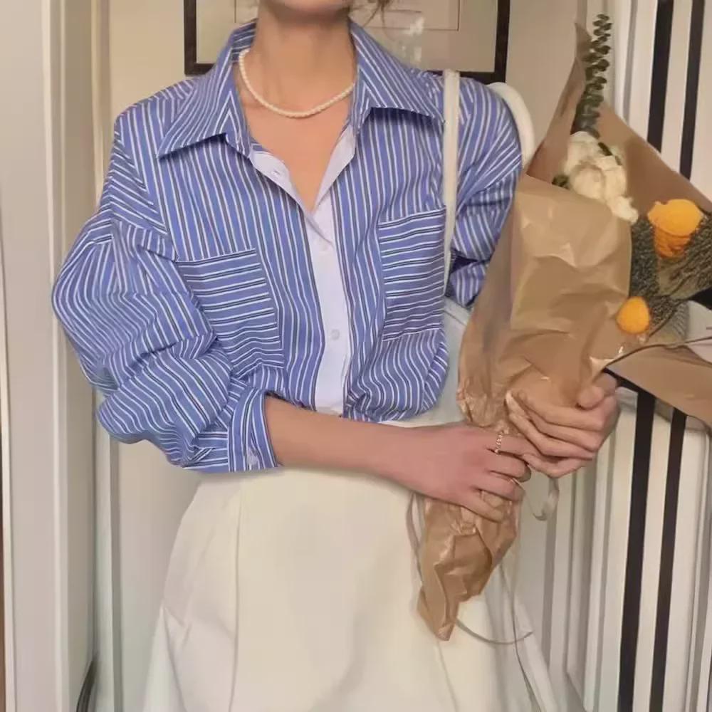 Women s 2025 Retro Color Block Striped Shirt with Turn-Down Collar and Double Pockets Extra Large синій
Women s 2025 Retro Color Block Striped Shirt with Turn-Down Collar and Double Pockets Extra Large синій