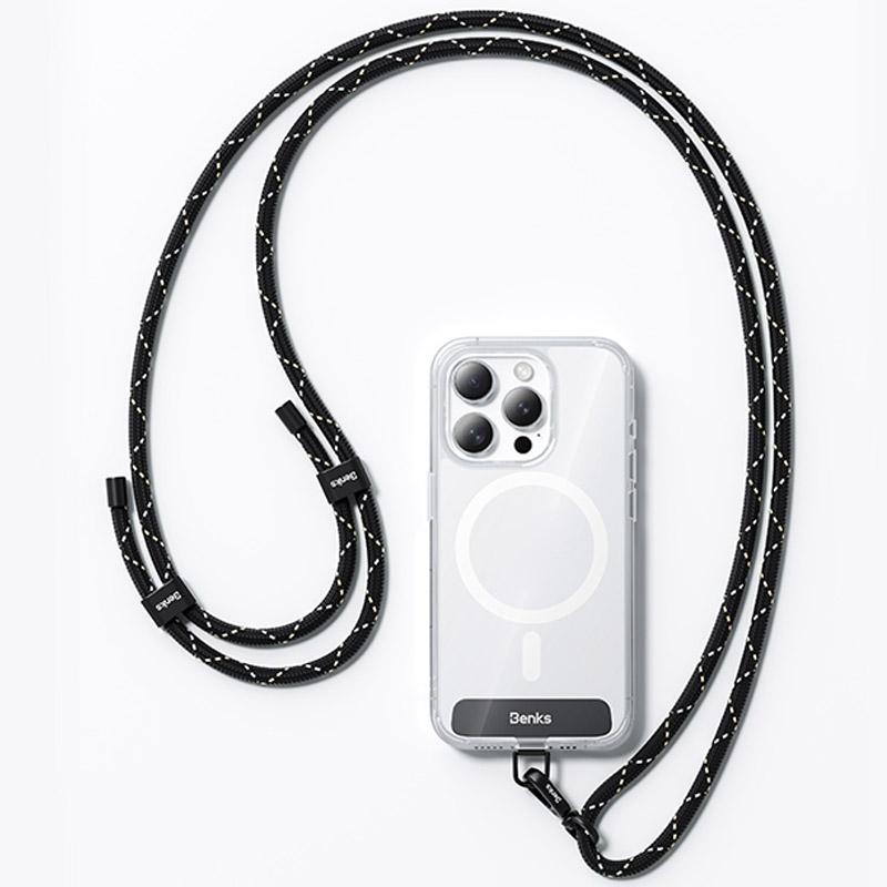BENKS GS01 Adjustable Phone Lanyard Braided Crossbody Shoulder Strap with Tether Tab Black
BENKS GS01 Adjustable Phone Lanyard Braided Crossbody Shoulder Strap with Tether Tab Black