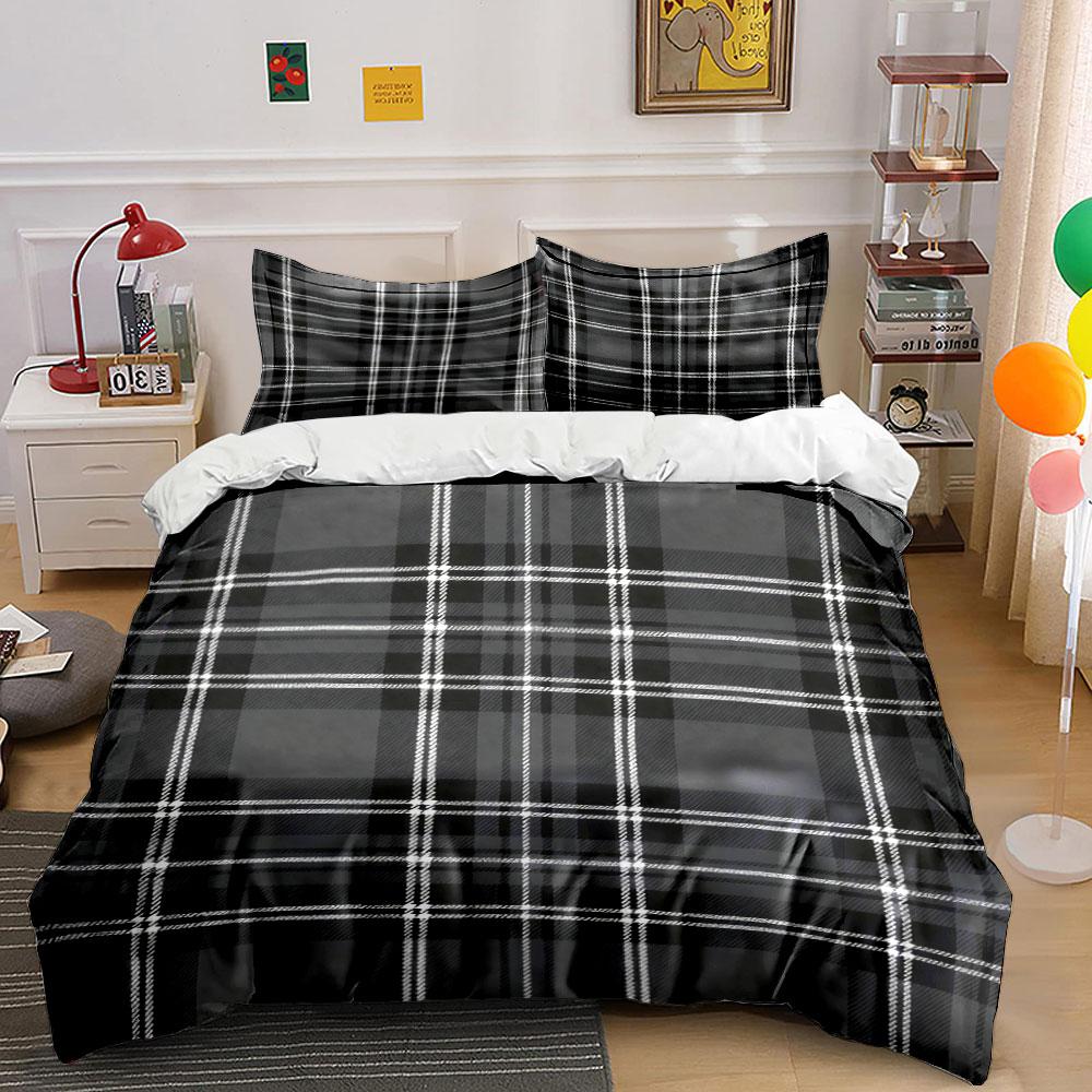 Black-and-white plaid pattern. Bedding sets Duvet cover sets Duvet covers Pillowcases(1 * Duvet Cover 2 * Pillowcases, without duvet insert) 135x200cm
Black-and-white plaid pattern. Bedding sets Duvet cover sets Duvet covers Pillowcases(1 * Duvet Cover 2 * Pillowcases, without duvet insert) 135x200cm