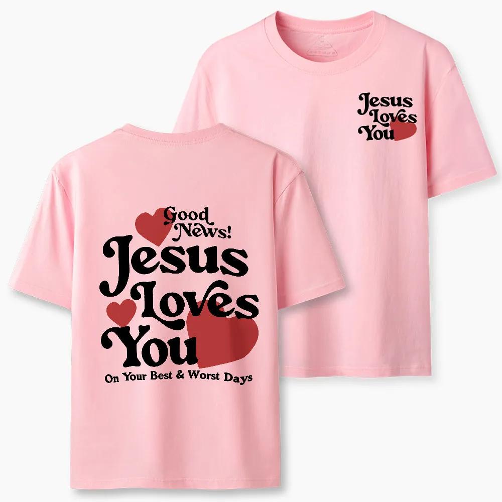 Summer 2026 New Good News Jesus Loves You Unisexs Tshirt Fashion Hot Sale Round Neck Unisexs and Womens Same Print Tshirt S
Summer 2026 New Good News Jesus Loves You Unisexs Tshirt Fashion Hot Sale Round Neck Unisexs and Womens Same Print Tshirt S