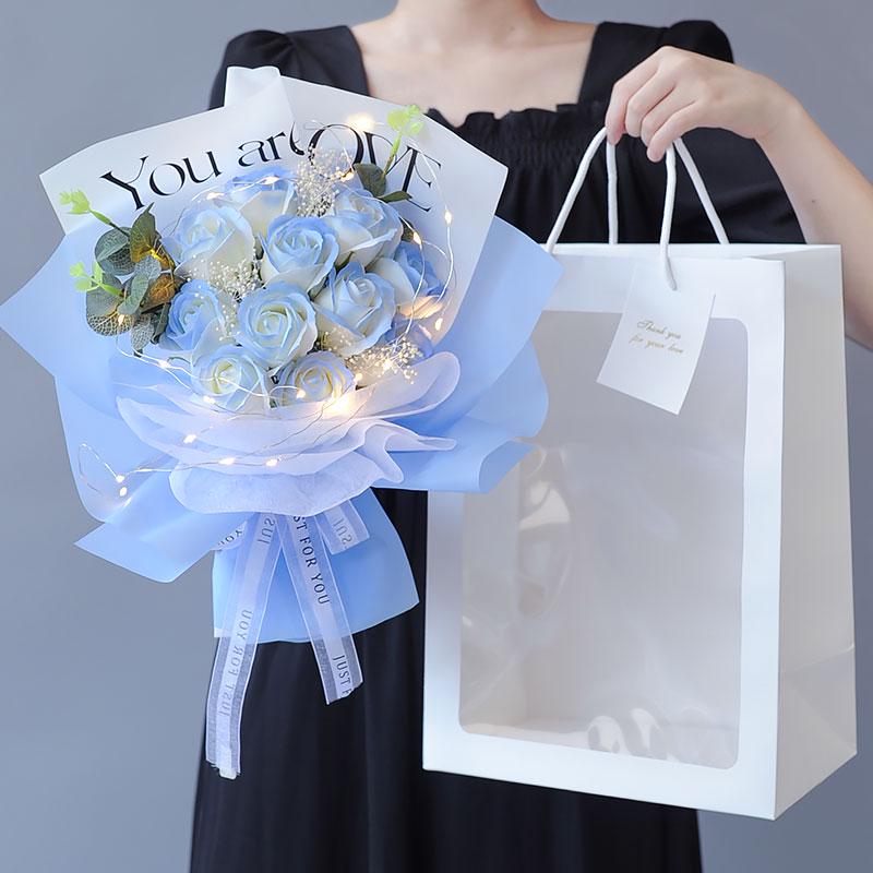 Preserved Blue Rose Bouquet with Gypsophila - Valentine, Wedding, Birthday Gift for Girlfriend or Best Friend
Preserved Blue Rose Bouquet with Gypsophila - Valentine, Wedding, Birthday Gift for Girlfriend or Best Friend