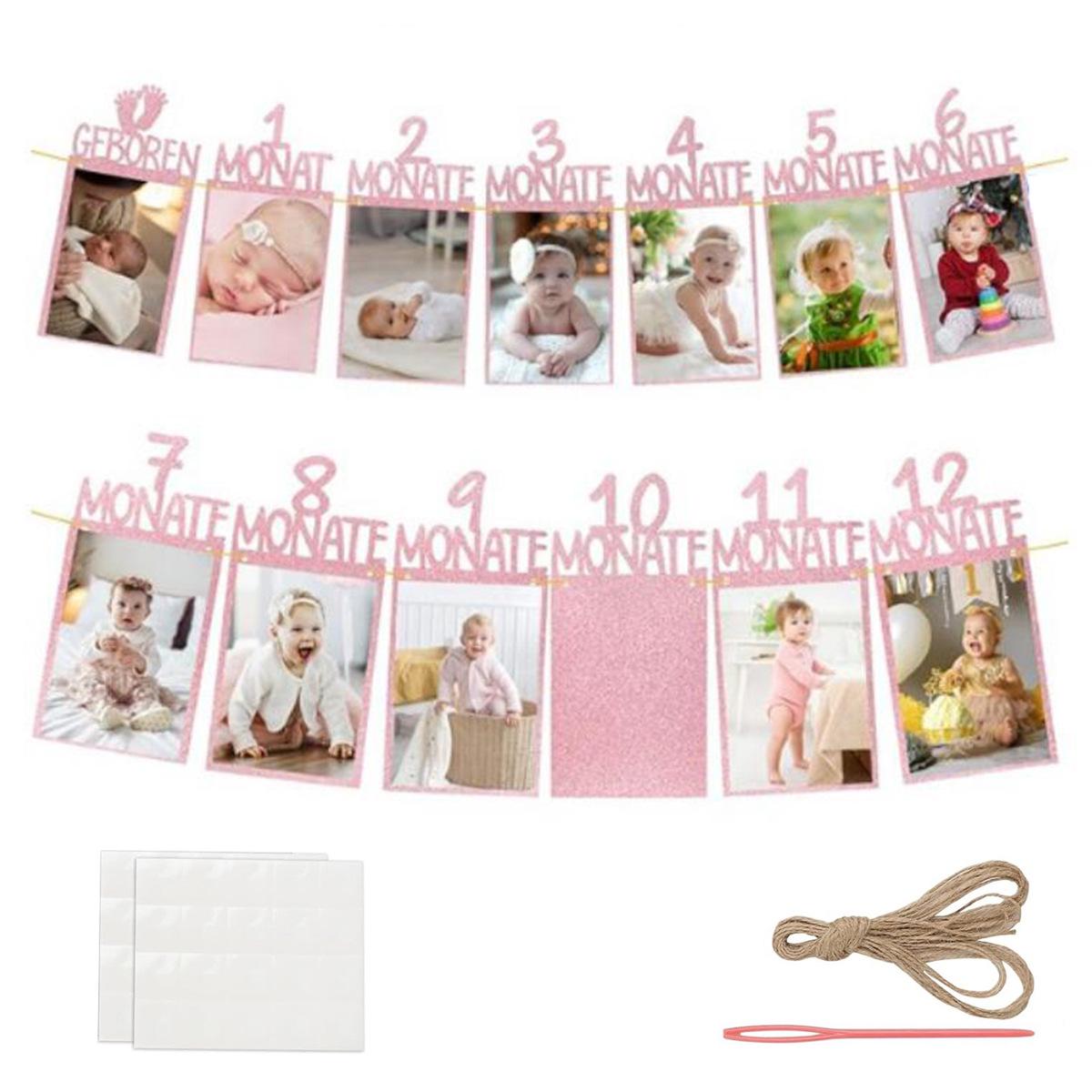 German Baby s 1st Birthday Photo Banner: 12-Month Wall Decoration
German Baby s 1st Birthday Photo Banner: 12-Month Wall Decoration