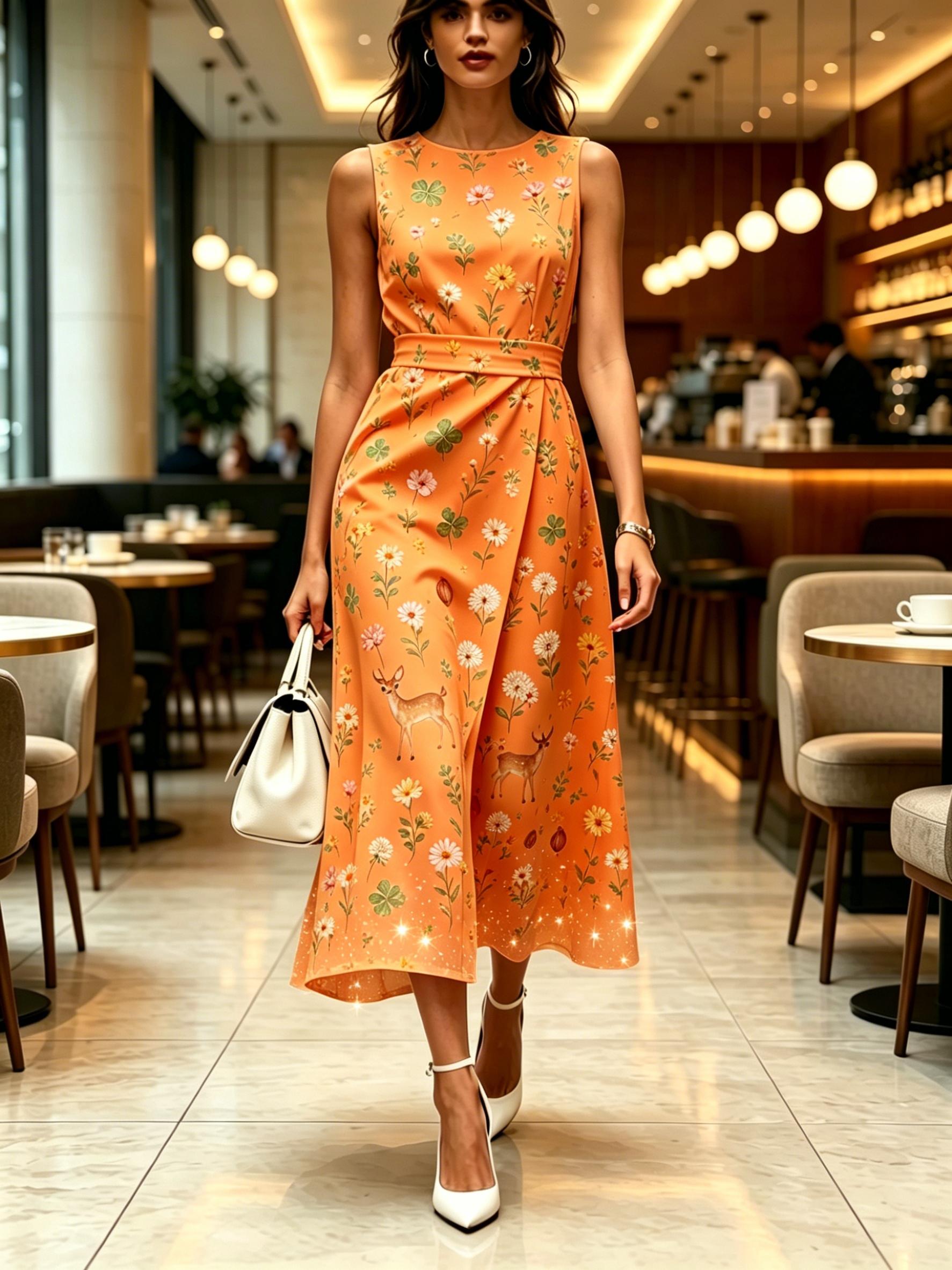 Round Neck Sleeveless Midi Dress Deer Floral Print Orange Color Womens Modern Elegant Casual Fashion Spring Summer Autumn Womens Clothing XXL
Round Neck Sleeveless Midi Dress Deer Floral Print Orange Color Womens Modern Elegant Casual Fashion Spring Summer Autumn Womens Clothing XXL