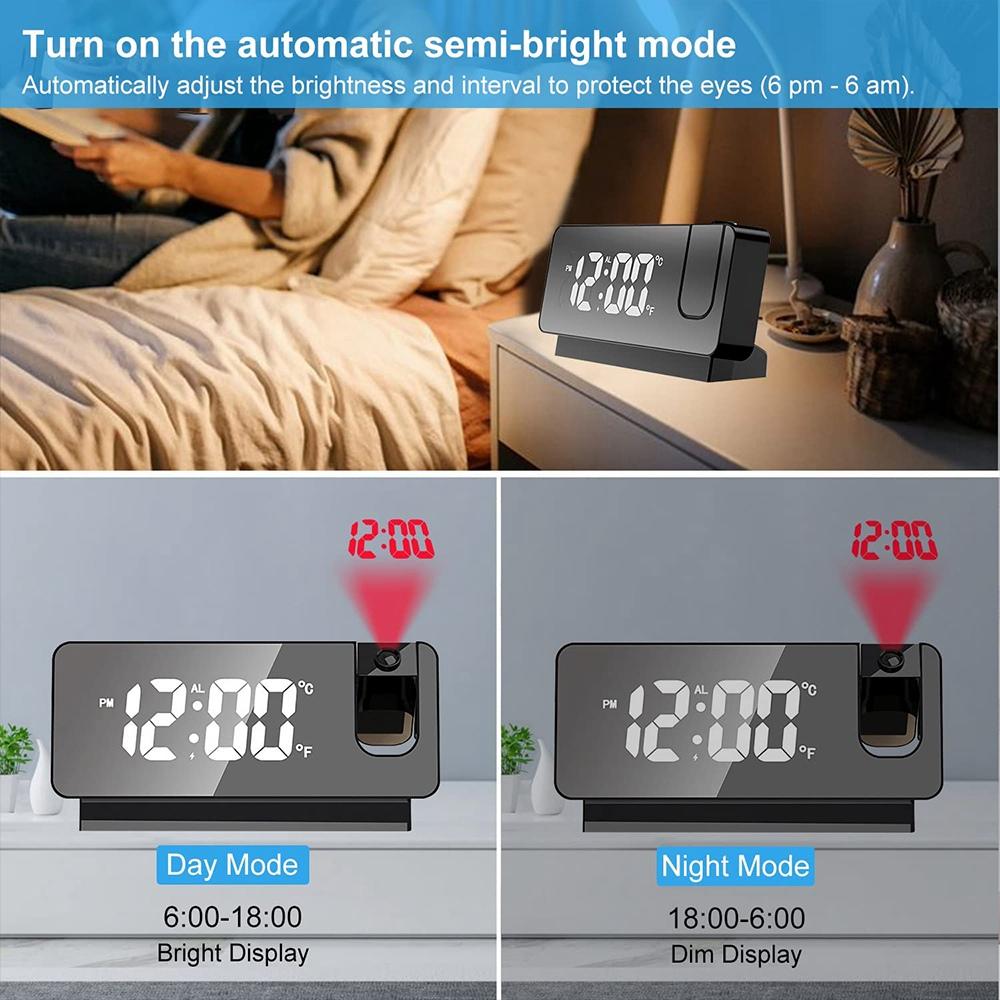 S282 Multifunctional Creative LED Screen Alarm Clock Electronic Digital Time Temperature Calendar Projection Alarm Clock (Standard Version) White
S282 Multifunctional Creative LED Screen Alarm Clock Electronic Digital Time Temperature Calendar Projection Alarm Clock (Standard Version) White