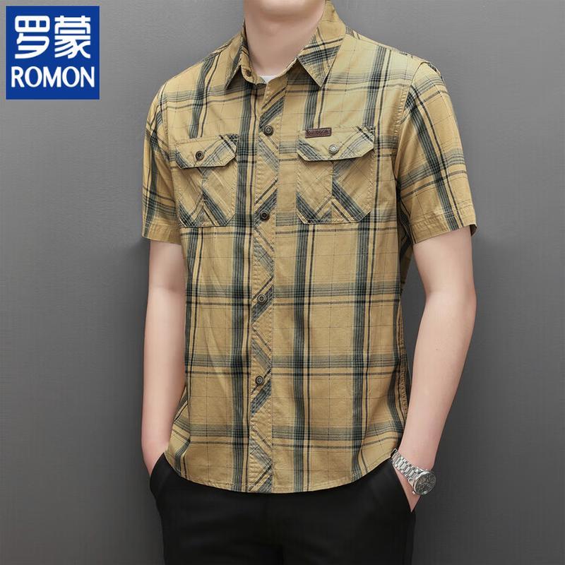 ROMON Men s Pure Cotton Plaid Short Sleeve Shirt XL
ROMON Men s Pure Cotton Plaid Short Sleeve Shirt XL
