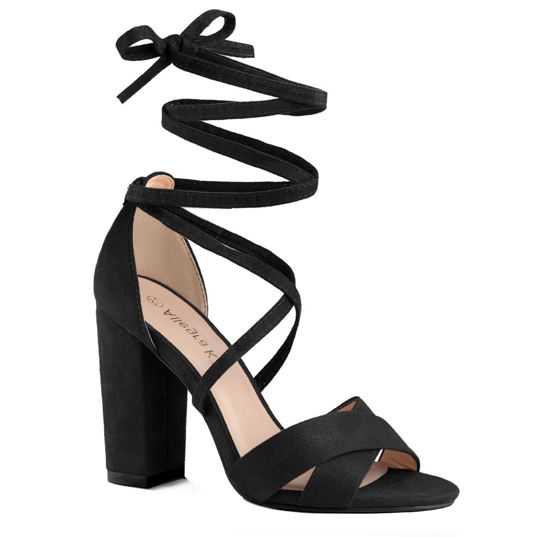 Allegra K Women s Black Lace-Up Sandals with Crisscross Front and Block Heel, Size 23.5cm
Allegra K Women s Black Lace-Up Sandals with Crisscross Front and Block Heel, Size 23.5cm