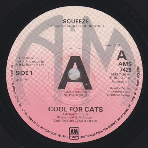 7inch Record SQUEEZE - Cool For Cats AMS7426PROMO A&M Records 1979 UK Rock Used
7inch Record SQUEEZE - Cool For Cats AMS7426PROMO A&M Records 1979 UK Rock Used
