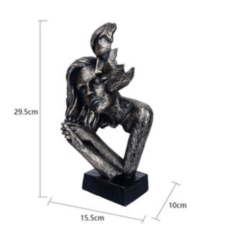 Европейский стиль Молчание - золото Абстрактная маска человеческого лица Смоляные украшения Легкая роскошь Домашнее украшение Мягкое украшение Офисный стол Поделка Украшение