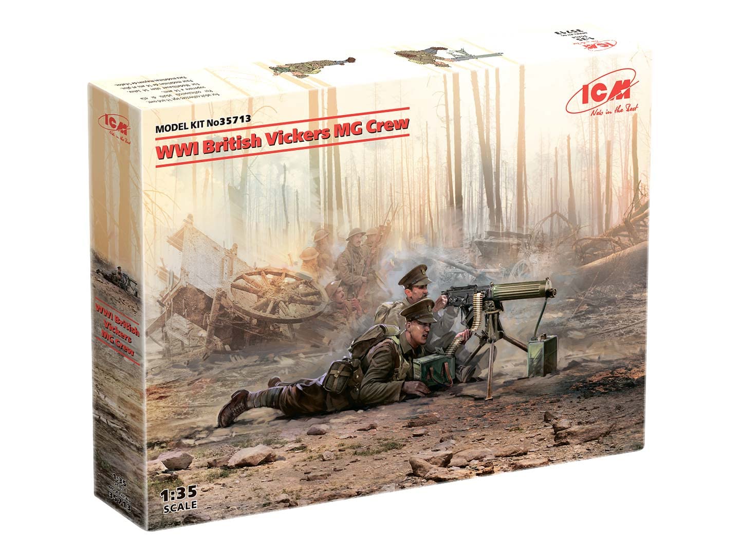 ICM 1/35 British Army Vickers Heavy Machine Gun Crew (Vickers MG & 2 Crew) Plastic Model Kit 35713
ICM 1/35 British Army Vickers Heavy Machine Gun Crew (Vickers MG & 2 Crew) Plastic Model Kit 35713