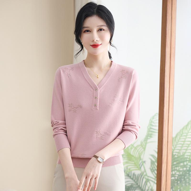 Elegant V-neck Knit Top for Middle-aged and Senior Women - Long-sleeved Autumn/Winter Sweater Base Layer. 2XL (recommended 130-145 jin) розовый
Elegant V-neck Knit Top for Middle-aged and Senior Women - Long-sleeved Autumn/Winter Sweater Base Layer. 2XL (recommended 130-145 jin) розовый