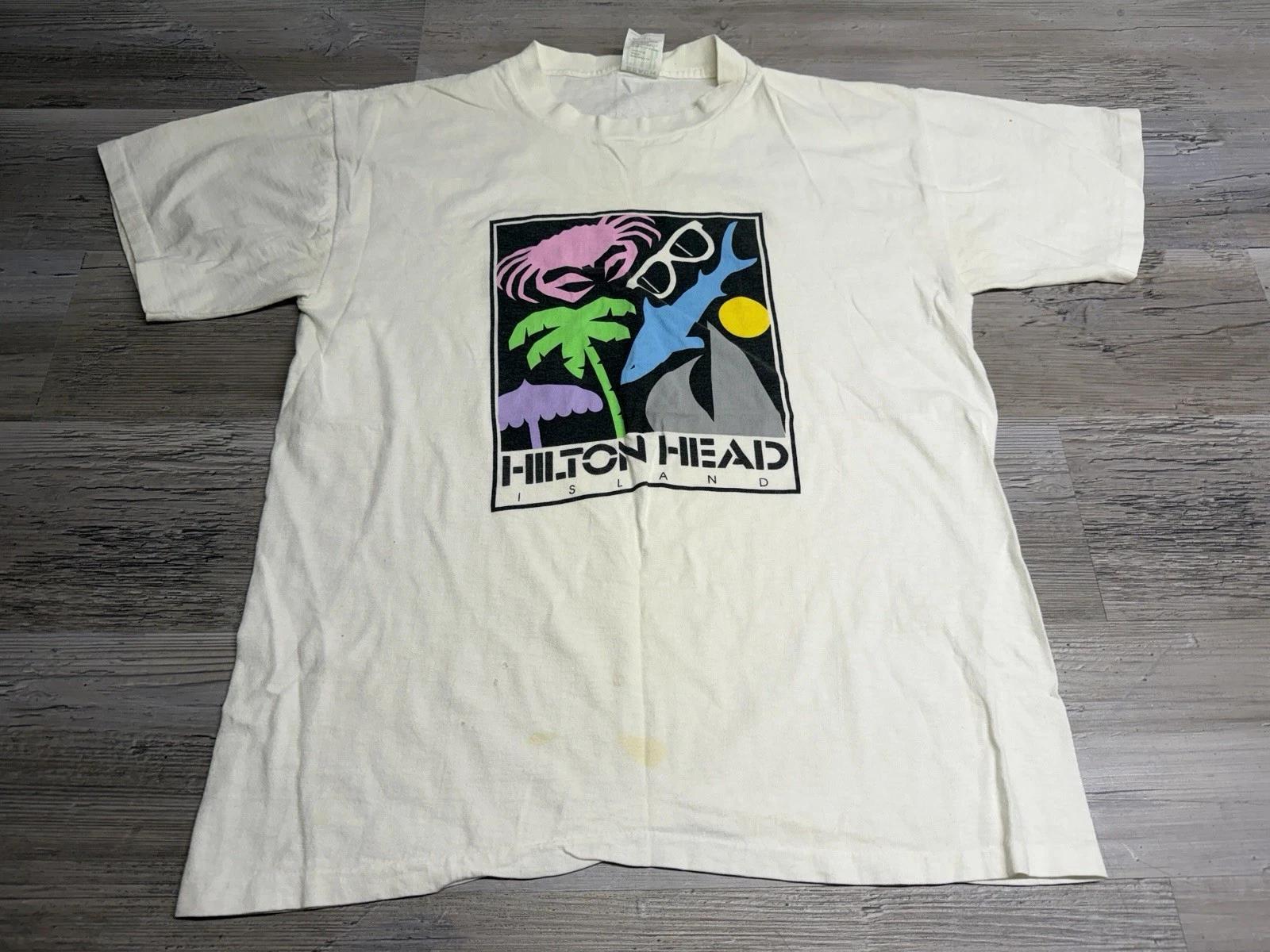 Vintage 90s Hiltons Head Island South Carolina T-Shirt Size L Single Stitch USA S
Vintage 90s Hiltons Head Island South Carolina T-Shirt Size L Single Stitch USA S