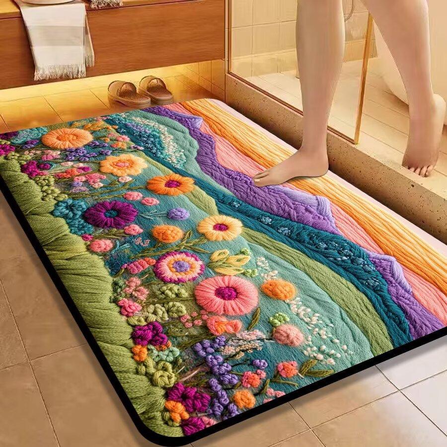 WTEMPO Home entrance Door Mat 3D Rainbow Flower Carpet Bathroom Toilet Non Slip Foot Mat 50*80cm
WTEMPO Home entrance Door Mat 3D Rainbow Flower Carpet Bathroom Toilet Non Slip Foot Mat 50*80cm