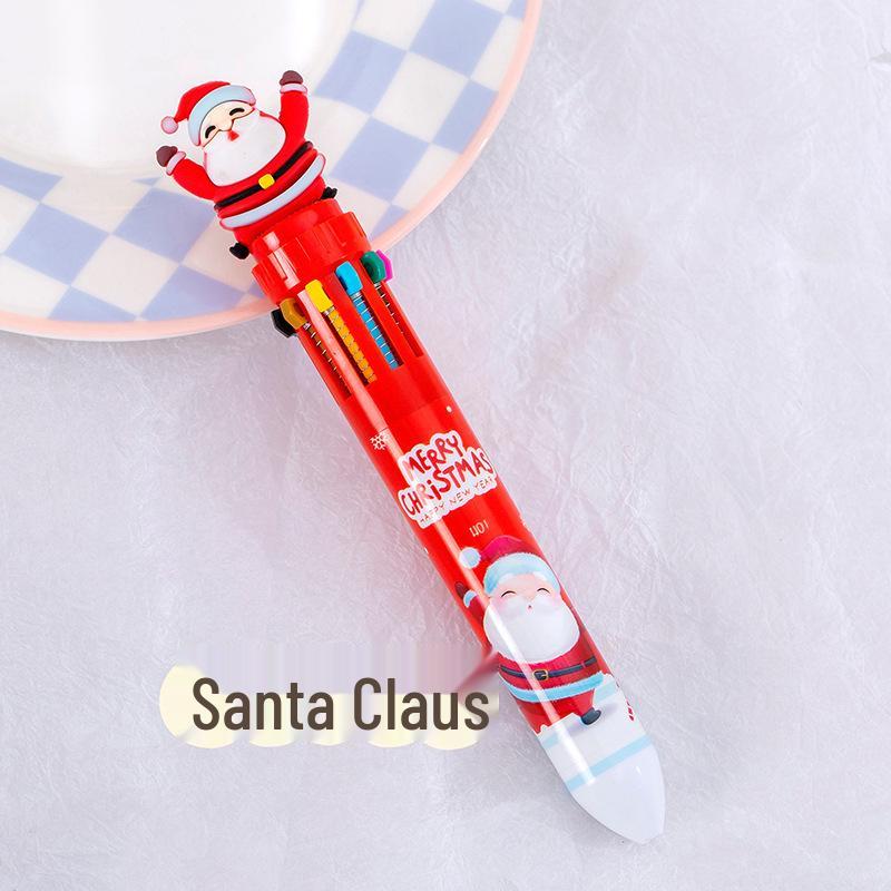 Cartoon Christmas Ten-Color Click-Action Ballpoint Pen for Students 0.5mm Bullet Type
Cartoon Christmas Ten-Color Click-Action Ballpoint Pen for Students 0.5mm Bullet Type