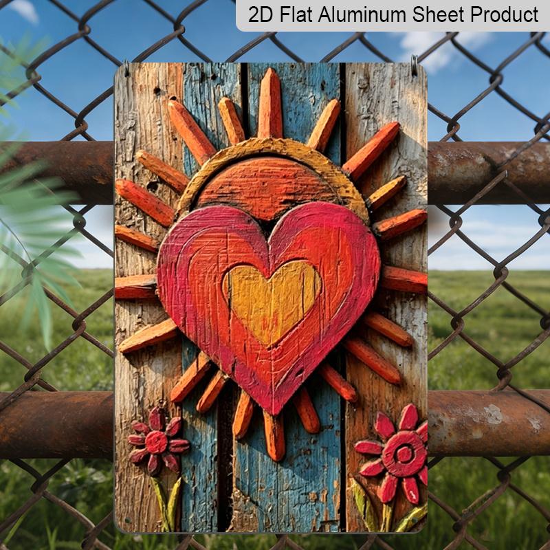 2D Flat, 1pc Vintage Bohemian Sunflower & Hippie Heart Aluminum Wall Art - Retro Farmhouse Kitchen Decor, Durable Metal Plaque for Boho Housewarming 20*30cm
2D Flat, 1pc Vintage Bohemian Sunflower & Hippie Heart Aluminum Wall Art - Retro Farmhouse Kitchen Decor, Durable Metal Plaque for Boho Housewarming 20*30cm